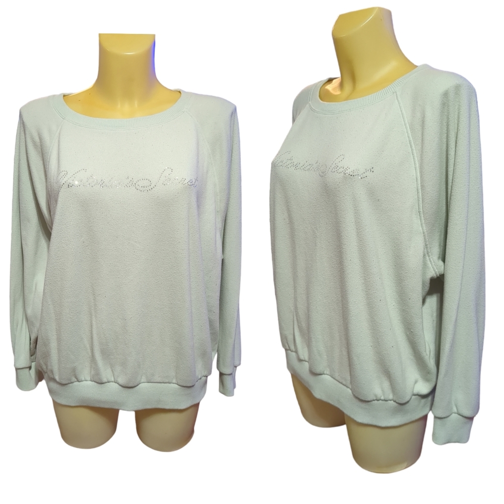 VICTORIA'S SECRET Pale Blue Sweatshirt with Jewel Detail